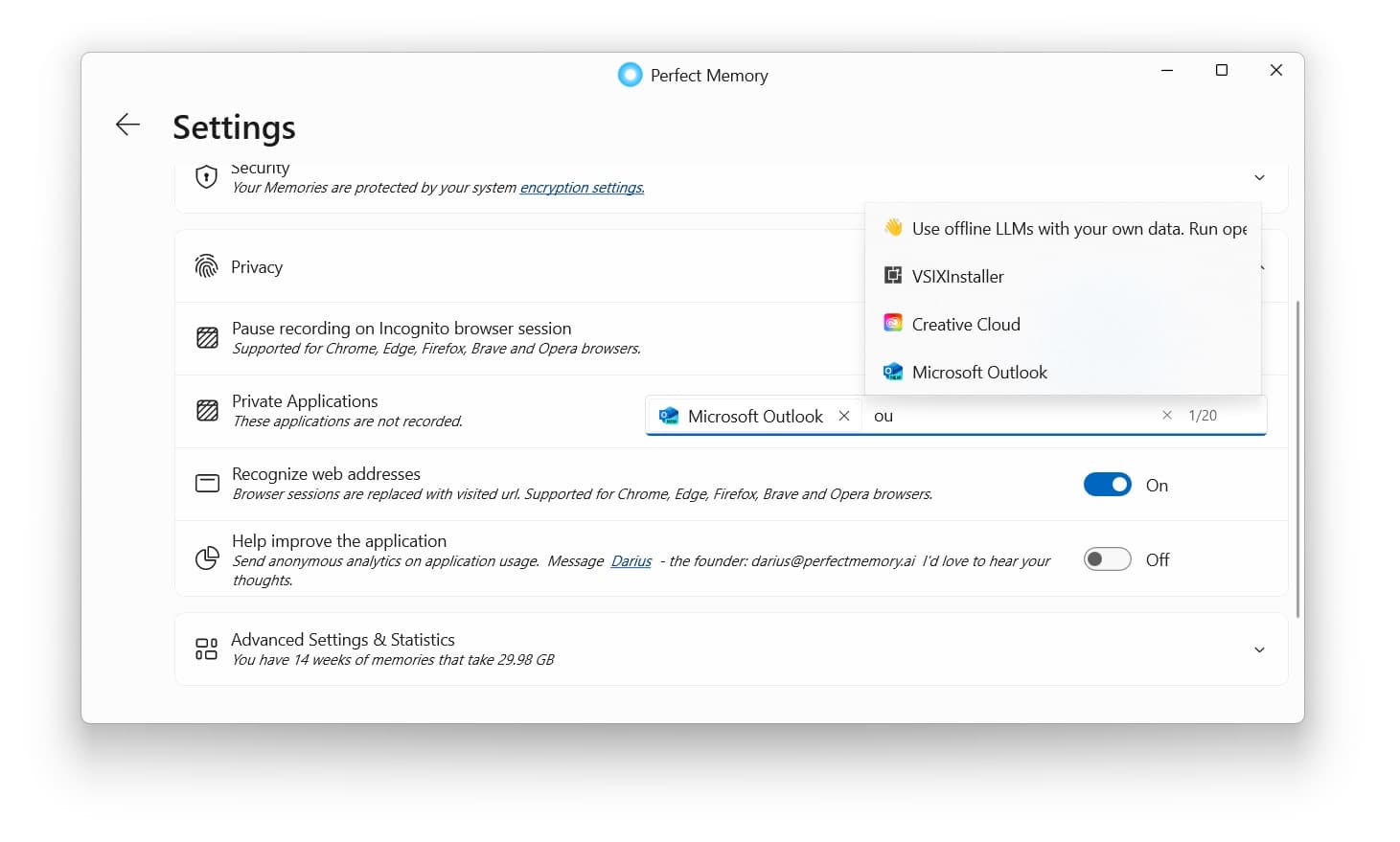 How to exclude application from records